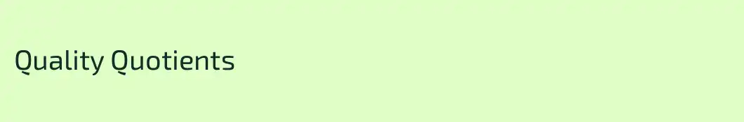 Quality Quotients